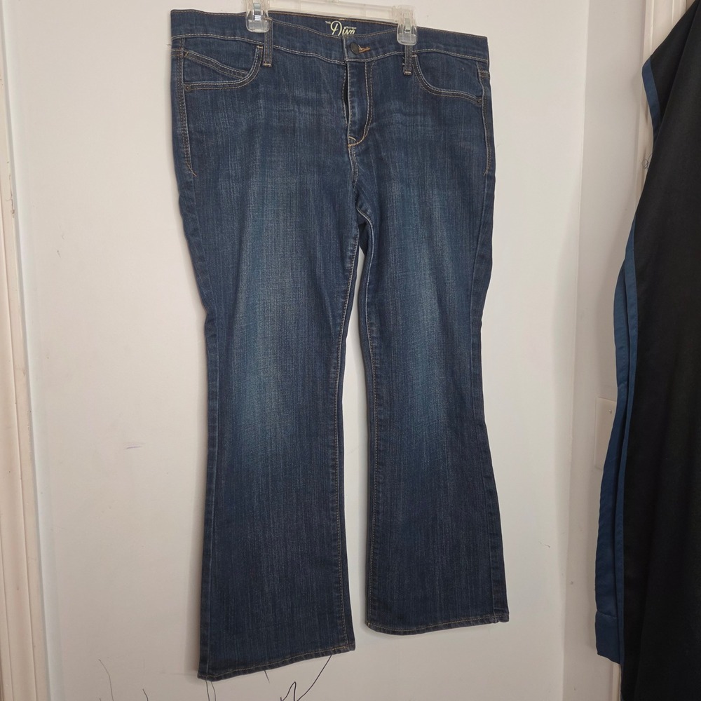 Old Navy The Diva Bootcut Jeans Dark Wash Blue Stretch Denim Womens 14 Short